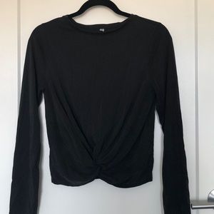 Tie front cropped long sleeve